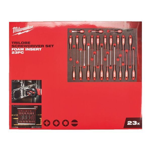 Ложемент з викрутками з триграними рукоятками MILWAUKEE, (23шт) (45х536х417мм) для візків (SL,.5/SL3/SL4/ SL5,5/SL6/ SL6,5/SL8мм 4932479830 фото