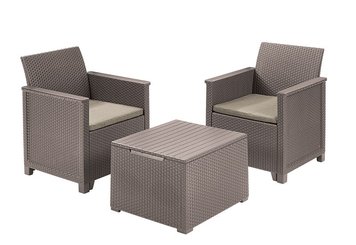 Комплект садових меблів Keter Emma balcony set, стіл-скриня, бежевий 8711245155999 фото