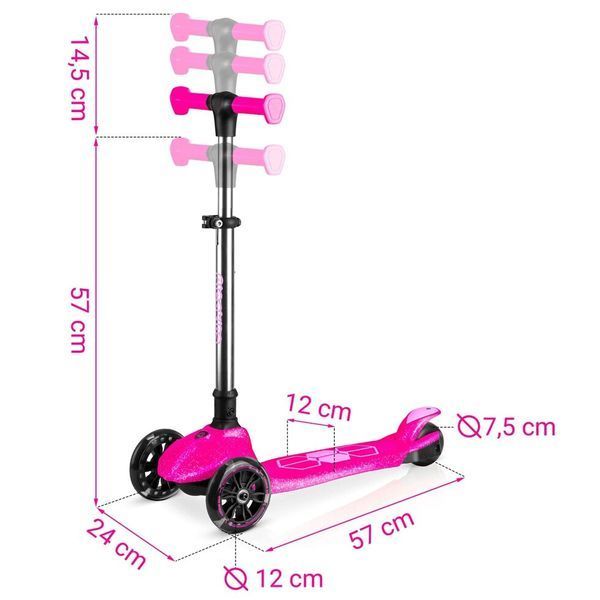 Дитячий самокат триколісний Ricokids Jelly рожевий 765901 фото