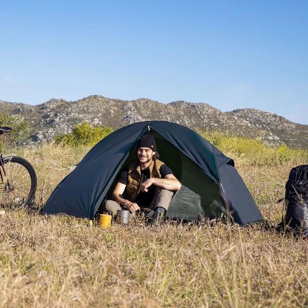 Намет надлегкий одномісний з футпринтом Naturehike Cycling 1 NH18A095-D, 210T, темний синій 6927595737743 фото