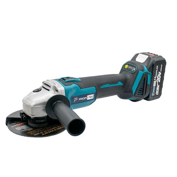 Аккумуляторная угловая шлифовальная машина PROFI-TEC DGA20BL POWERLine (2&times;PT2050 (4.0 Ач), зарядное устройство 005692P фото
