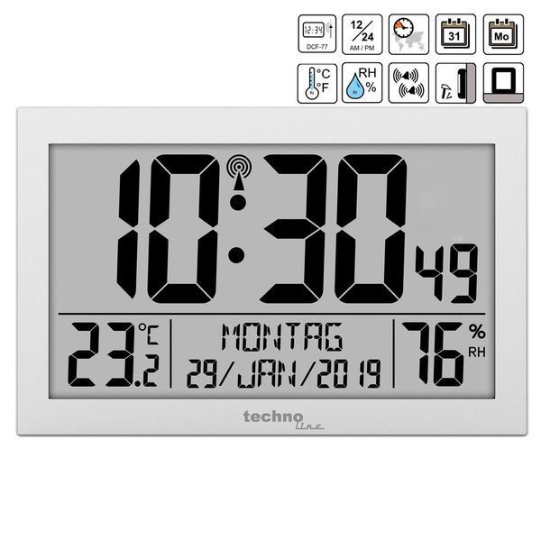 Годинник настінний Technoline WS8016 Silver (WS8016) DAS301204 фото