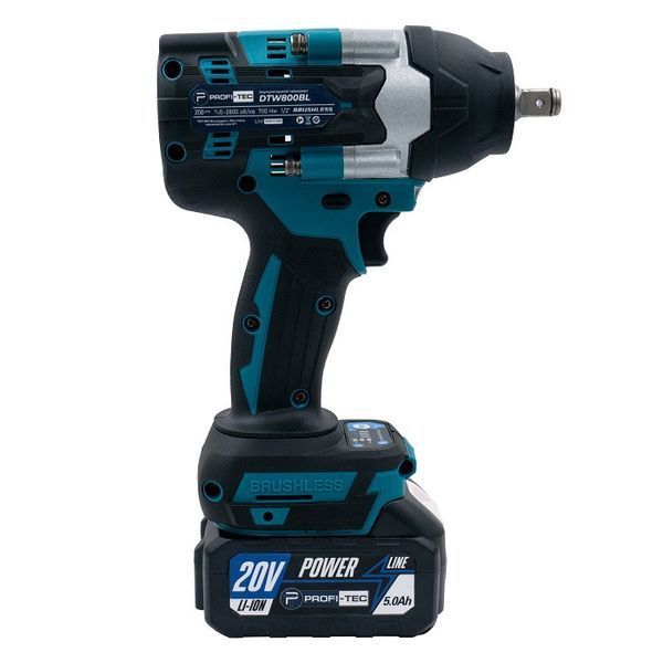 Аккумуляторный гайковерт PROFI-TEC DTW800BL POWERLine (2&times;PT2050MP (4.0 Ач), зарядное устройство) 006126P фото