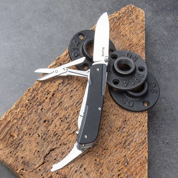 Багатофункціональний ніж Ruike Trekker LD31-B, (8.5 см) 12C27 / G10 чорний, 14 інстр. LD31-B фото