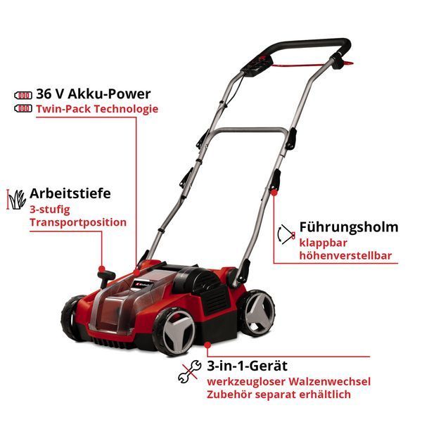 Скарифікатор акумуляторний безщітковий Einhell GE-SC 36/35 Li &mdash; Solo (3420680) 3420680 фото
