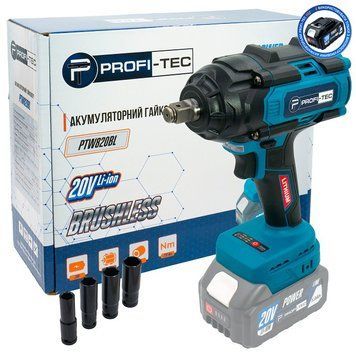 Аккумуляторный гайковерт PROFI-TEC PTW820BL POWERLine (без аккумулятора и зарядного устройства) 006106P фото