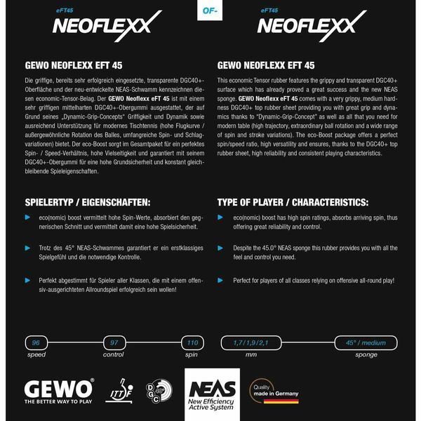 Ракетка для настільного тенісу Gewo Force ARC OFF+, Nexxus EL Pro 48+Neoflexx eFT 45 FL (1069100001) 931306 фото