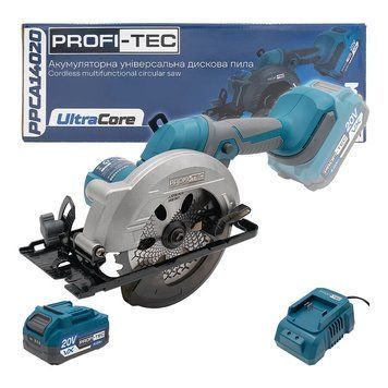 Акумуляторна універсальна дискова пила PROFI-TEC PPCA14020 UltraCore (1PT2040VX (4.0 Аг), зарядний пристрій) 007956P фото