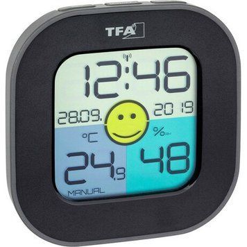 Термогигрометр цифровой TFA "Fun", чёрный, цветной дисплей, 88x19x88мм (30505001) 30505001 фото