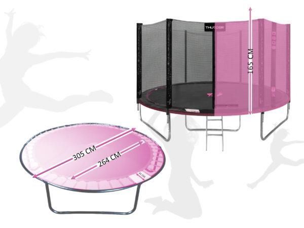 Батут THUNDER OUTSIDE PRO з зовнішньою сіткою 10 футів 305 см чорно-рожевий OUTSIDE-PRO-10FT-PINK фото