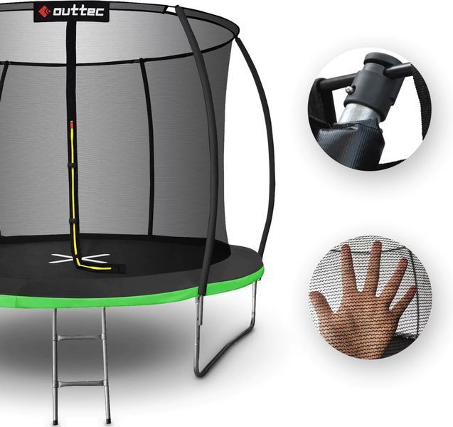 Батут OUTTEC Pumpkin з внутрішньою сіткою 12 футів 374 см чорно-зелений V376583 фото