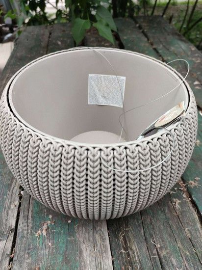 Підвісний горщик з кашпо для квітів Keter Cozies M, бежевий, 36 см 7290106932074 фото