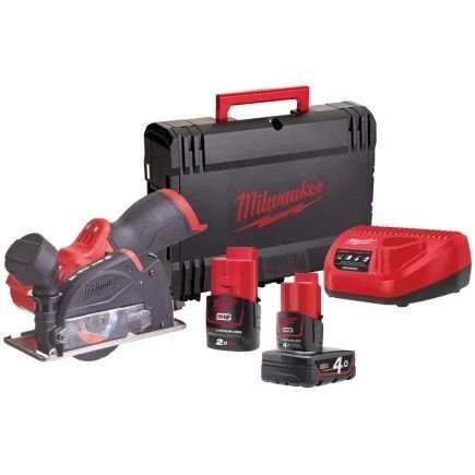 Пила дискова універсальна акумуляторна безщіткова MILWAUKEE M12 FCOT-422X, &Oslash;76 (ЗП + 2акк + кейс) 4933464619 фото