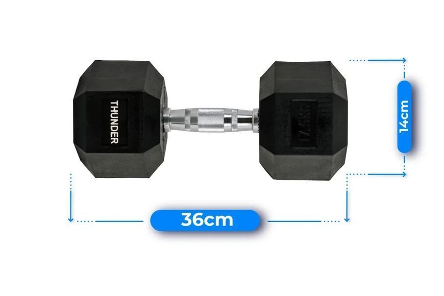 Гантель шестигранна 17,5 кг THUNDER HEXAGONAL-DUMBBELLS-17,5K HEXAGONAL-DUMBBELLS-17,5K фото