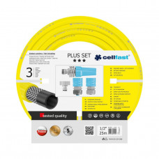 Набір для поливу Cellfast PLUS, в комплекті шланг 1/2', 25м, 3 шари, -10…+50°C, зрошувач, комплект для