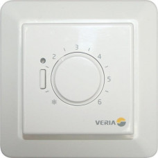 Терморегулятор Veria Control B45, +5...45 °C, механічний, вбудований, дротовий датчик, 15А, 230В, білий