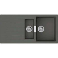 Мийка кухонна Hansgrohe S52, граніт, прямокутник, з крилом, 980х480х190мм, чаша - 1.5, врізна, сірий камінь