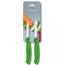 Набір ножів кухонних Victorinox SwissClassic, 8 см, 2 шт. у блістері,зелені 6.7606.L114B