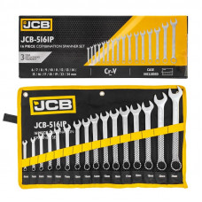 Набір ключів рожково-накидних JCB Tools в чохлі, (6-24мм), 16од. JCB-5161P
