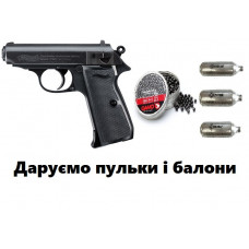 Пневматичний пістолет Umarex Walther PPK/S Blowback + подарунок