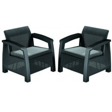 Комплект крісел, 2 шт., Keter Bahamas Duo set, графіт (3253929000004)
