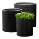 Горщик для квітів Keter 39 л. Cylinder Planter Large, сірий